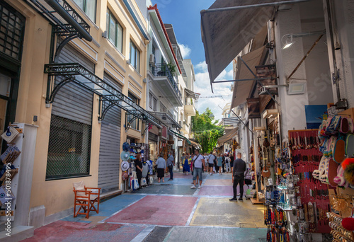 Pandrossou street in Athens photo