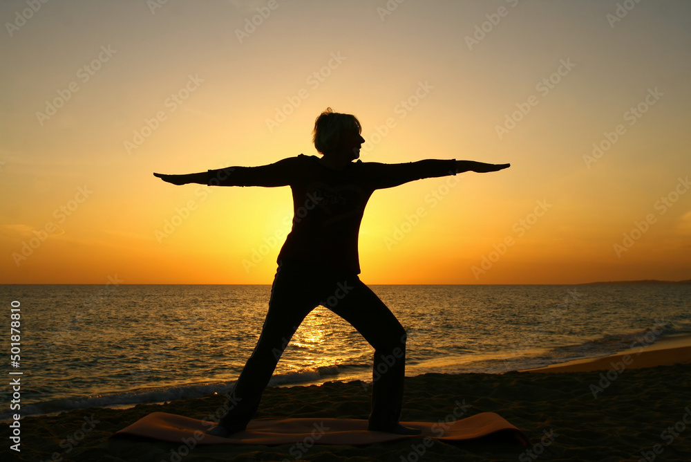 A yoga posture on the beach