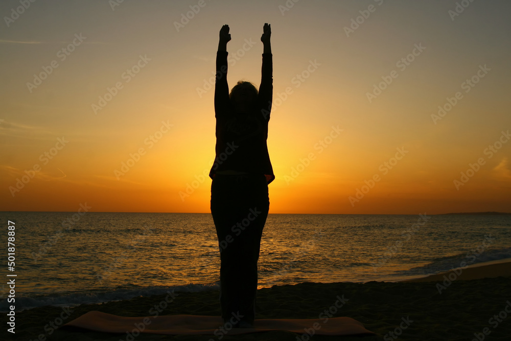 Fototapeta premium A yoga posture on the beach