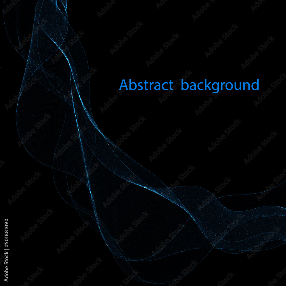Blue wave pattern with glitter. Abstract vector background. eps 10