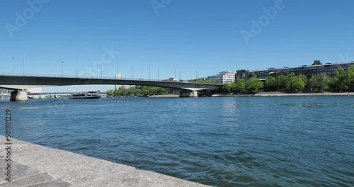 Wallpaper Mural Basel in der Schweiz - Rheinverlauf Süd-Nord entlang St. Johanns-Rheinweg zwischen Mittlere Brücke und Johanniterbrücke Torontodigital.ca