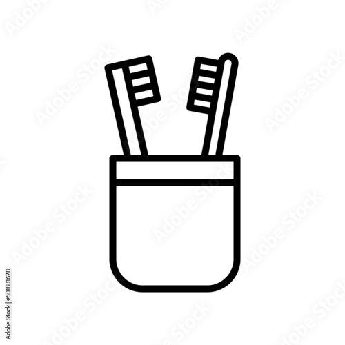 Toothbrush holder  new icon simple vector