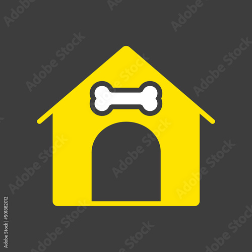 Dog house vector icon. Pet animal sign