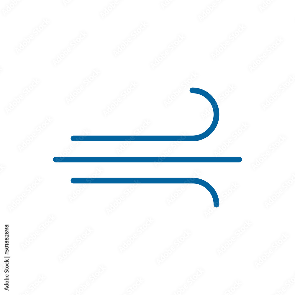 Blowing wind or windy vector icon. Weather sign