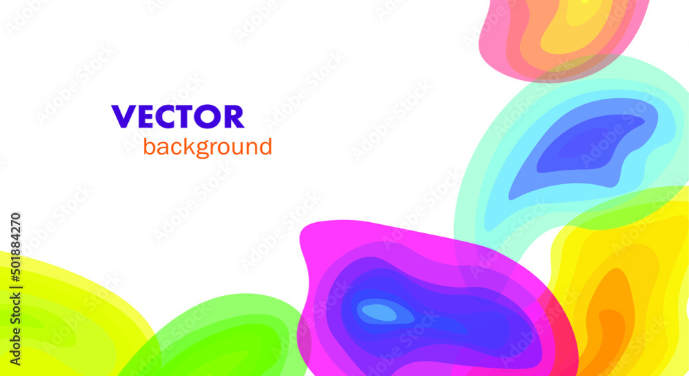 Background with colorful spots. Spots with color transitions. Vector graphics.