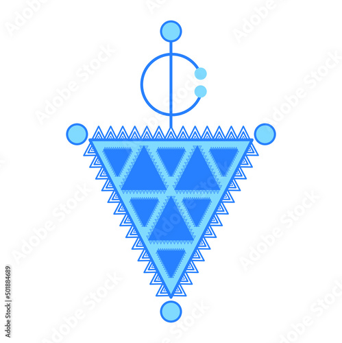 Vector Illustration Of Tazerzit. The Berber Jewelery Symbol. Amazigh Culture Fibula. photo