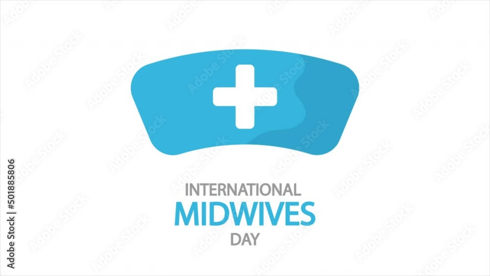 International Day Midwives hat, art video illustration. International Day Midwives hat, art video illustration.