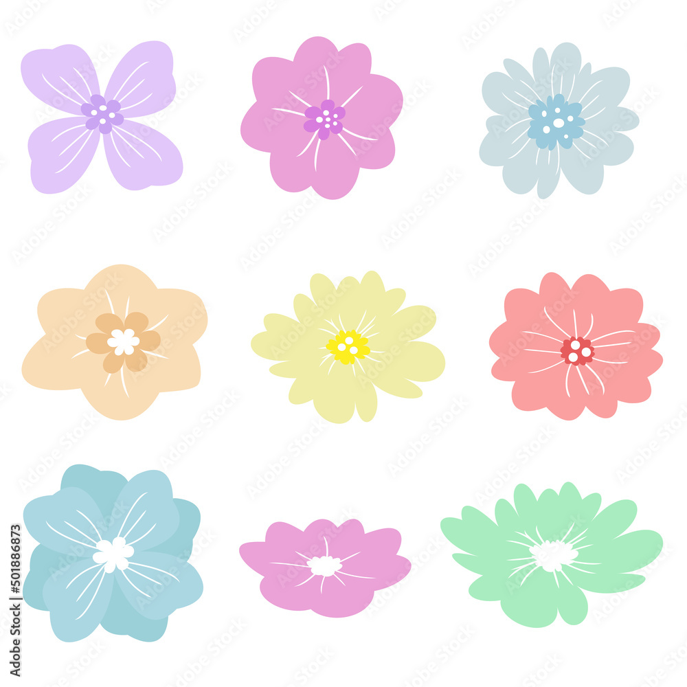 Hand drawn flower line drawing