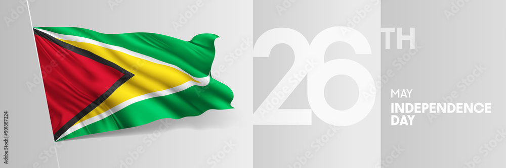 Guyana happy independence day greeting card, banner vector illustration Guyana happy independence day greeting card, banner vector illustration