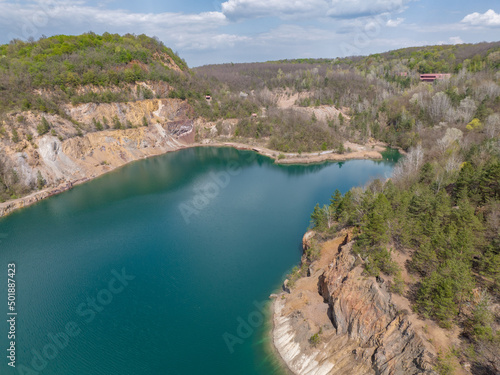 Hungary - ​Mine lake at Rudabánya - Amazing drone view © SAndor
