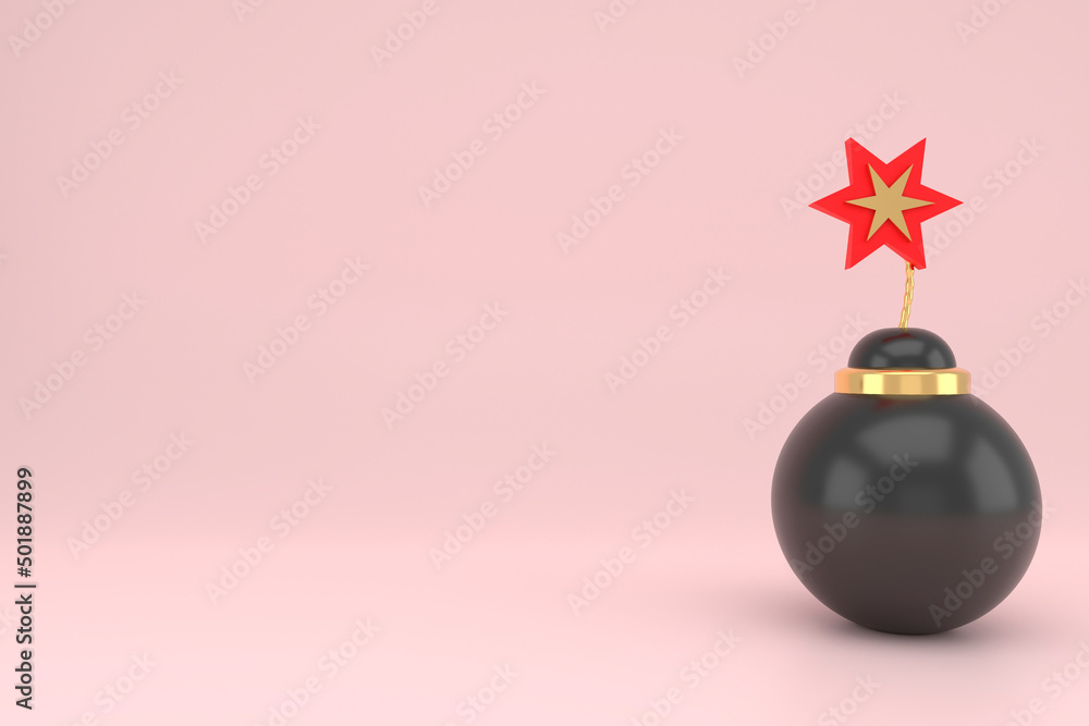 3D render bomb icon. 3D rendering bomb icon with copy space. 3D render bomb icon. 3D rendering bomb icon with copy space.