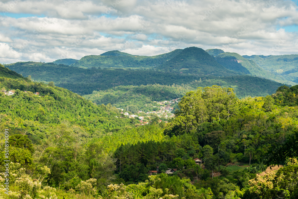 Mountains and atlantic forest, a view of Tres Coroas from above (Rio Grande do Sul, Brazil)