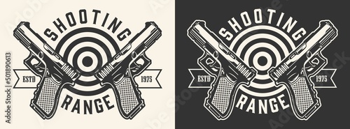 Shooting range monochrome emblem vintage