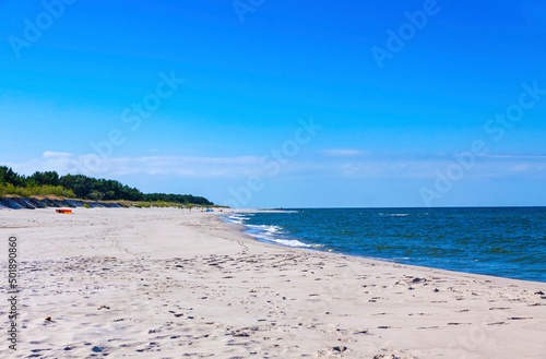 Beautiful sandy beach on Hel Peninsula, Baltic sea, Poland