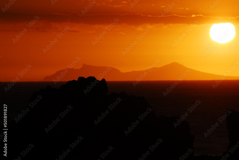 Africa- Beautiful Sunset View of Table Mountain in Capetown