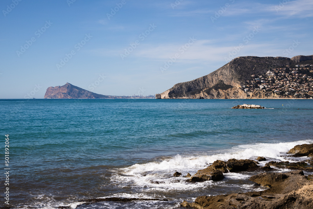 Landscape of the Calpe beach, penon de ifach, costa blanca, Spain