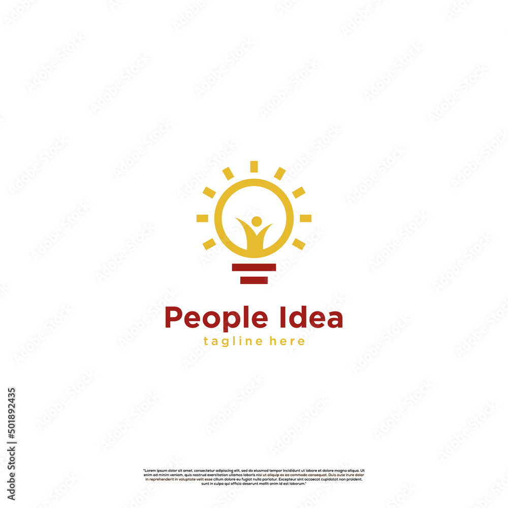 people idea logo design icon template, lightbulb with people logo design modern concept people idea logo design icon template, lightbulb with people logo design modern concept