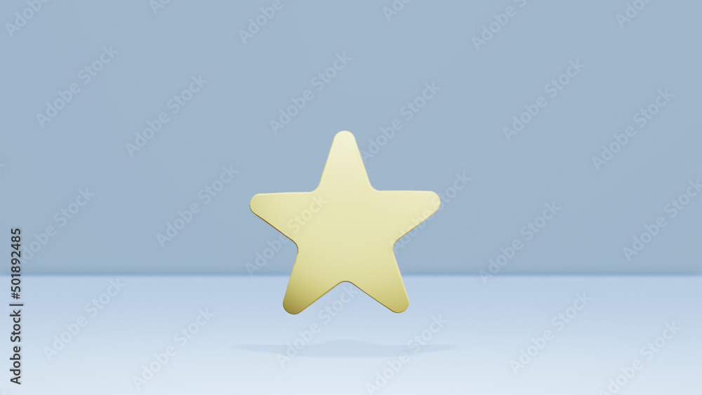 Fototapeta premium Star 3d rendering model isolated on a blue background ,3d rendering illustration