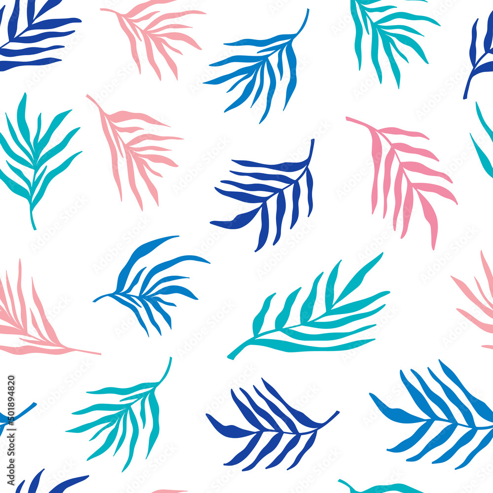 Seamless pattern background with colorful summer palm leaves silhouette. Caribbean American, Pacific Islander Heritage month cute vector background, backdrop, template design. Seamless pattern background with colorful summer palm leaves silhouette. Caribbean American, Pacific Islander Heritage month cute vector background, backdrop, template design.