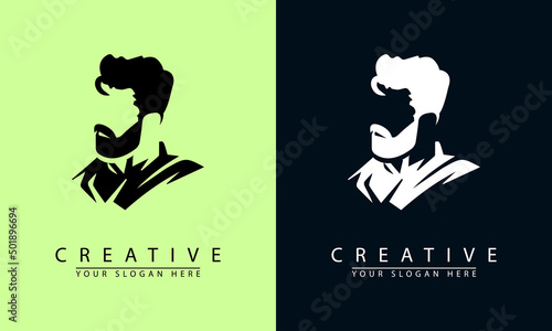 beard man face silhouette