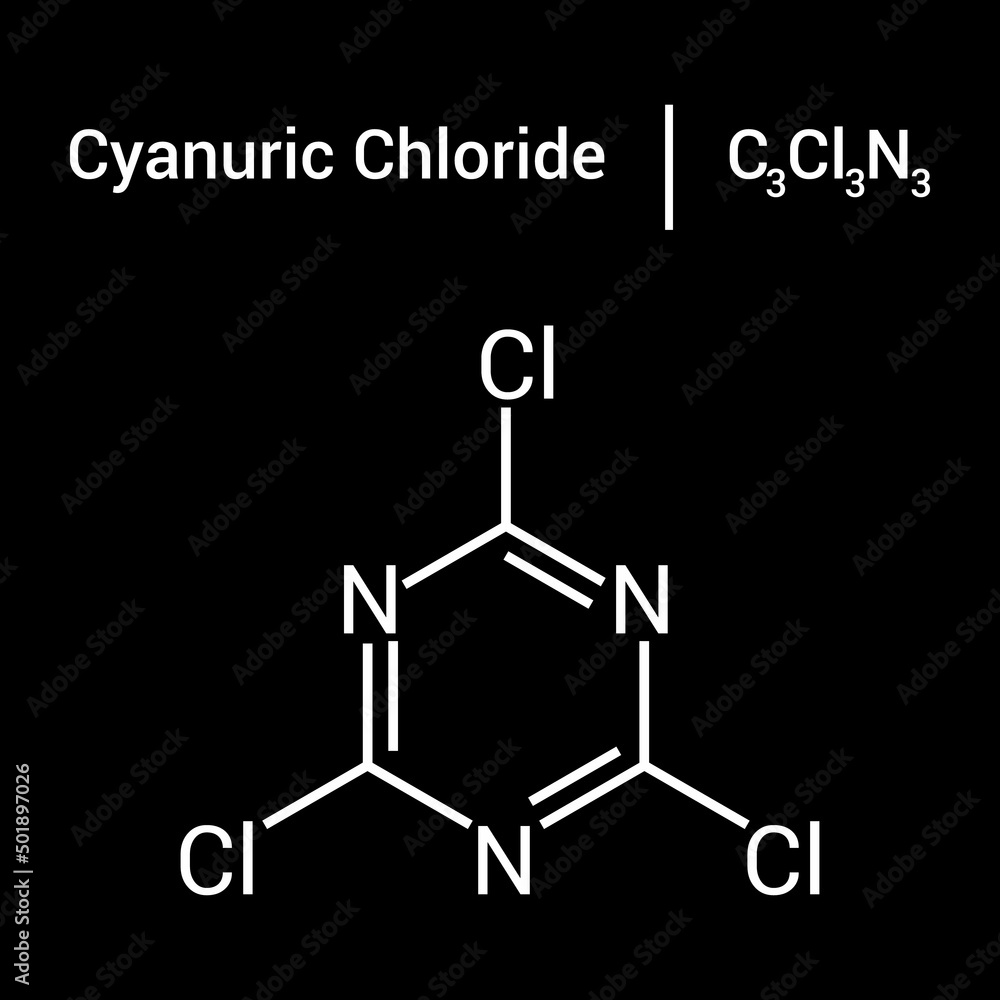 chemical structure of Cyanuric chloride (C3Cl3N3) chemical structure of Cyanuric chloride (C3Cl3N3)