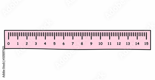 ruler sketch hand drawn in doodle style isolated on white background
