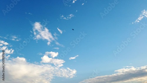 blue sky and clouds on summer time in the tropical area 
