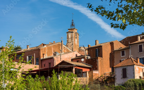 Roussillon village in Vaucluse region. One of the most impressive villages in France. 