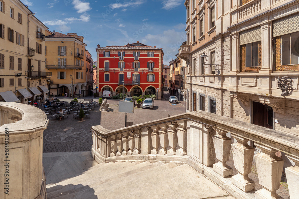 Mondovi, Piedmont, Italy - April 29, 2022: St. Peter's square called 