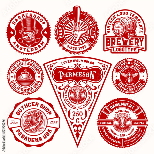 a set of vinatage logo and label templates