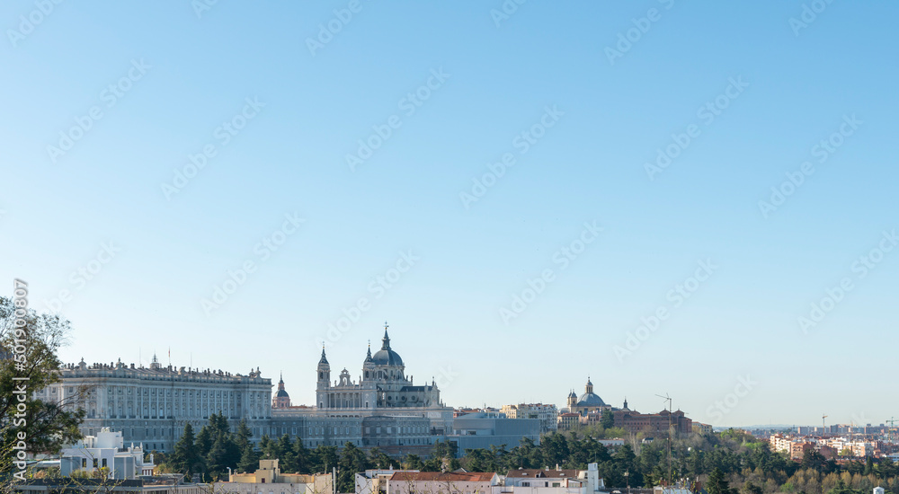 Fototapeta premium Madrid, Spain - April 16, 2022: Almudena Cathedral