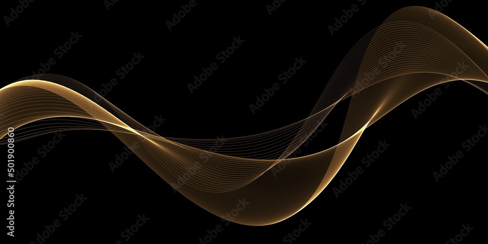 Obraz premium Abstract Golden Waves Background. Template Design