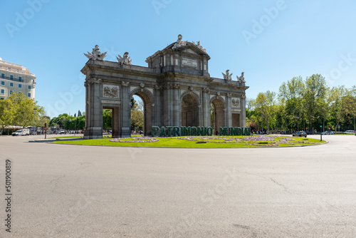 Madrid, Spain - April 16, 2022: Puerta de Alcalá, Madrid