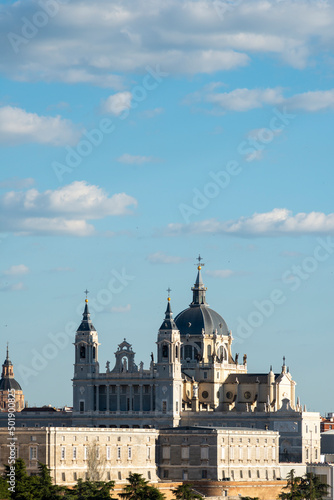 Madrid, Spain - April 16, 2022: Almudena Cathedral