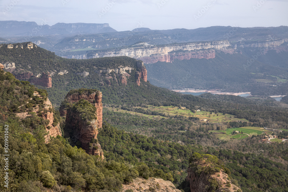 View over Tavertet Cliffs in Osona, Catalonia
