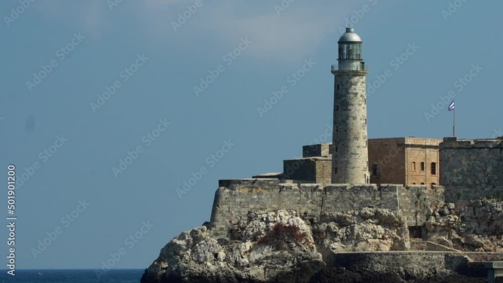 Faro Castillo del Morro lighthouse, Havana Cuba on the coast Faro Castillo del Morro lighthouse, Havana Cuba on the coast