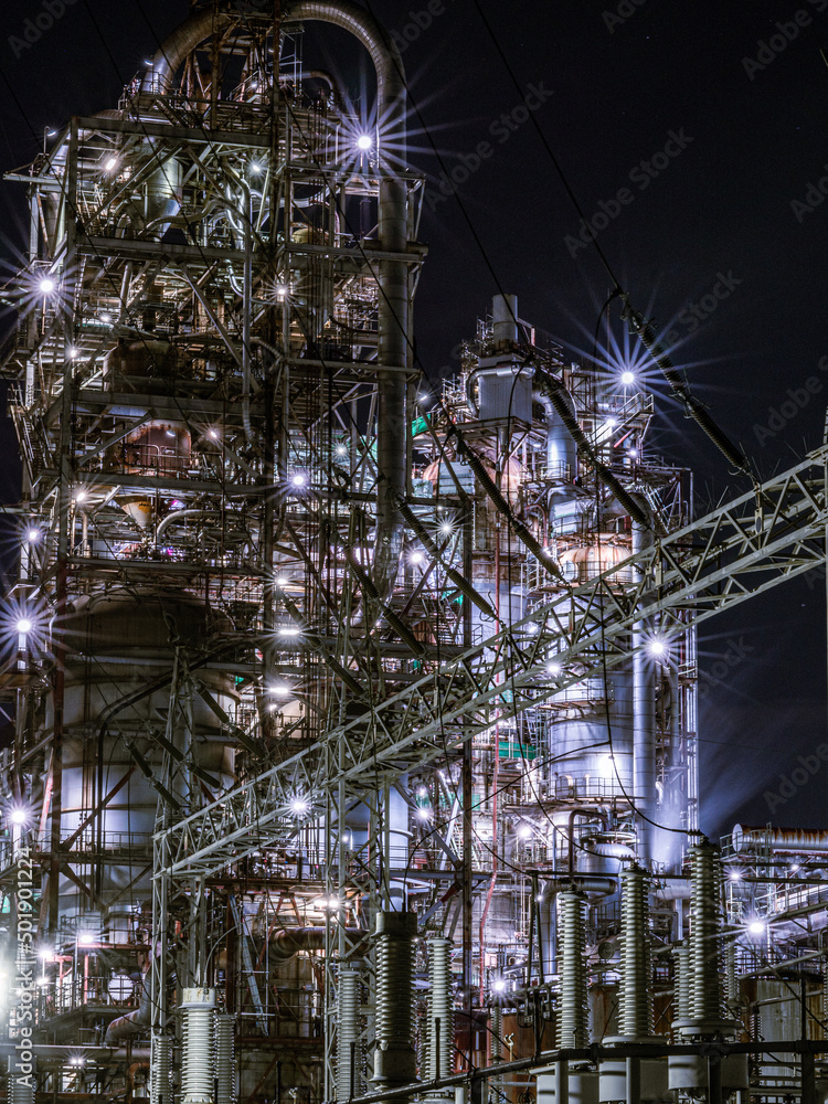 refinery at night refinery at night