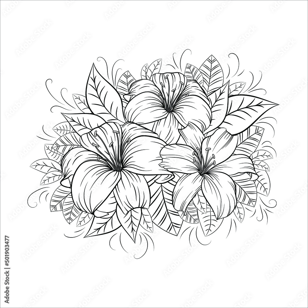Plant composition. Drawn beautiful flowers in line art style. Vector graphics. Linear drawing of blooming flowers on a white background. Plant composition. Drawn beautiful flowers in line art style. Vector graphics. Linear drawing of blooming flowers on a white background.