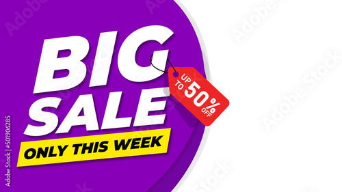 Sale banner template design, Big sale special offer. 