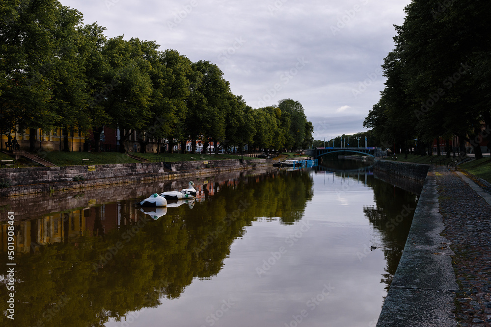 Daytime view from Aura River in Turku, Finland in summer. Daytime view from Aura River in Turku, Finland in summer.