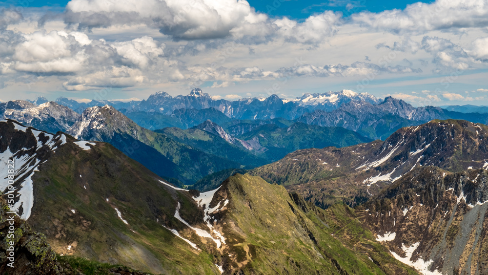 Spring day trekking in the beautiful Carnic Alps, Friuli-Venezia Giulia, Italy Spring day trekking in the beautiful Carnic Alps, Friuli-Venezia Giulia, Italy