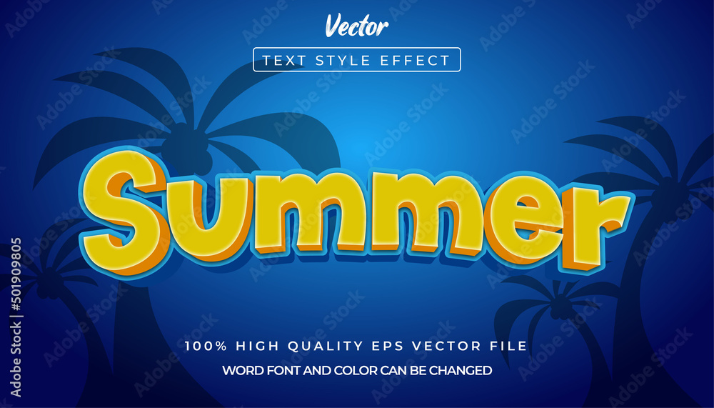 Obraz premium Editable Text Effect, summer Text Style