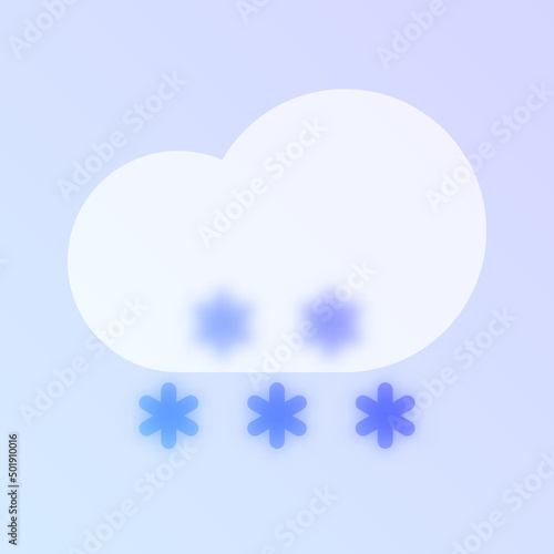 snow weather glass morphism trendy style icon. snow transparent glass color vector icon with blur and purple gradient. for web and ui design, mobile apps and promo business polygraphy