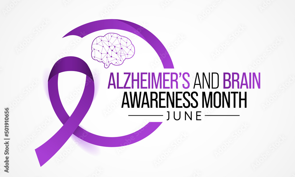 Alzheimer's and Brain awareness month is observed every year in June. it is an irreversible, progressive brain disorder that slowly destroys memory and thinking skills. Vector illustration Alzheimer's and Brain awareness month is observed every year in June. it is an irreversible, progressive brain disorder that slowly destroys memory and thinking skills. Vector illustration