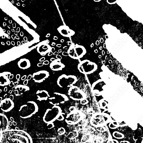 Black and white grunge. Abstract chalk strokes on a blackboard. Vector monochrome graphics. Pattern of dust, chips, destruction, dirt. Chaotic horror background