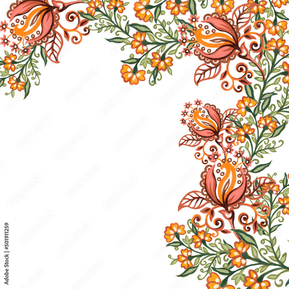 Digital clipart illustration Botanical leaves collection Set Indian ...