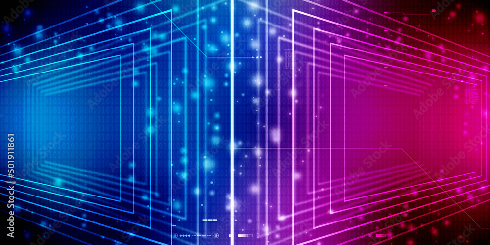 Obraz premium 2d illustration Abstract futuristic electronic circuit technology background 