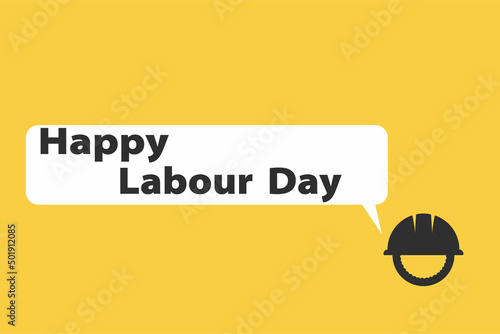Happy Labor Day banner on yellow background. Design template. Vector illustration
