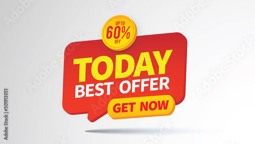 3d elegant promotion banner for promote your business and offer. TODAY BEST OFFER.