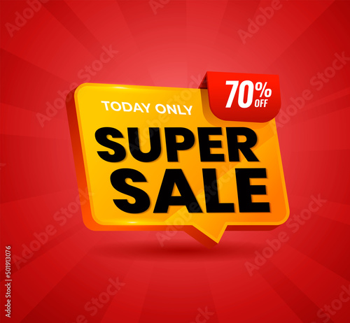 Sale banner template design, Super sale special offer. 